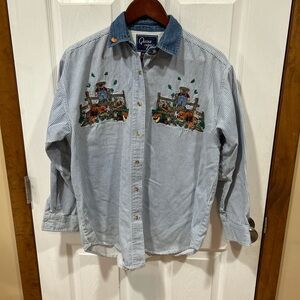 Vintage Quinn Again Pinstripe Button Up Shirt Women’s Medium Fall Cottagecore